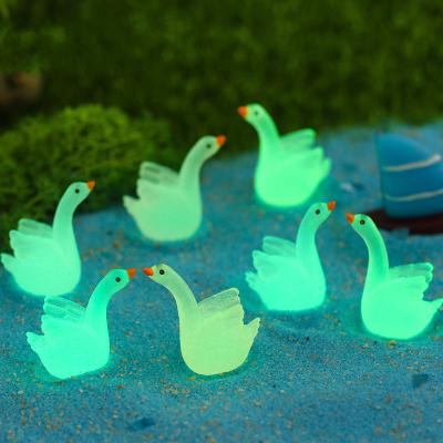 China 3d mini car decoration foam cute luminous swan craft resin micro-fitting diy accessories for sale