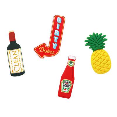 China Shape professional custom 3d cartoon pvc refrigerator fridge model color logo waping stickers for sale