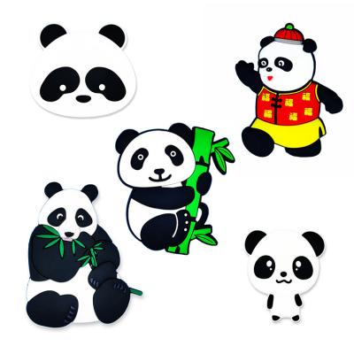 China Home Decor PVC Cartoon Panda Design 3d Fridge Magnets Animal Creative Customized Cute Sticker for sale