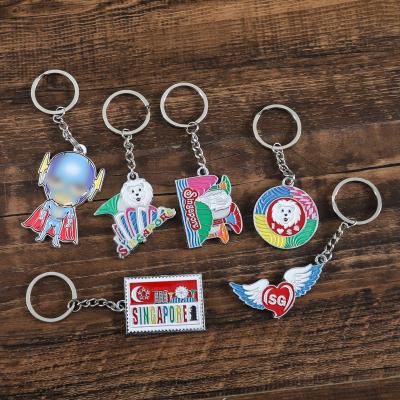 China Custom anime metal aluminum alloy gift activity fashion wholesale cartoon key chain diy universal enamel pendant for sale