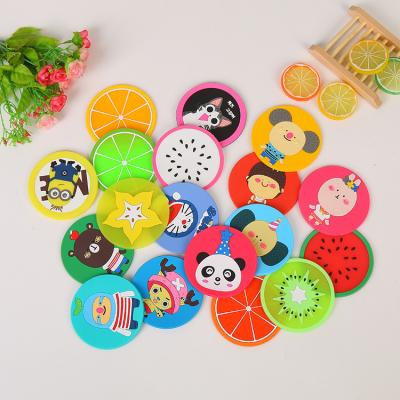 China Cartoon Soft Washable Soft Washable Office Table Cup Cute PVC Insulation PVC Insulation Factory Supply Coaster for sale