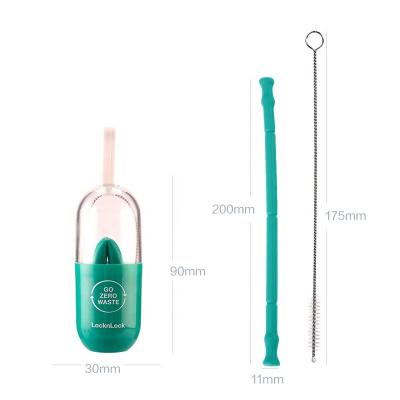 China Travel Portable Outdoor Custom Color Free Soft Folding Capsule Capsule Bpa Silicone Reusable Straws for sale