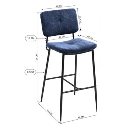 China Modern Modern Style Dining Kitchen Bar Stool Iron Metal Frame PU Fabric Bar Umpire Chair For Sale for sale