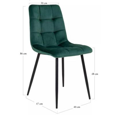 China Modern Furniture Dining Chair Set Modern Restaurant Design Upholstered Soft Fabric Velvet Dining Chairs With Powder Coated Legs for sale