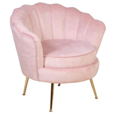 China Other Luxury Pink Modern Living Room Gold Leg Velvet Accent Chairs for sale