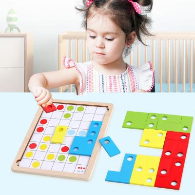 China Educational Puzzle Toy Wooden Puzzle Toy Educational Toy Wooden Colorful Tangram Block for sale