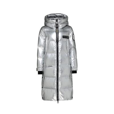 China 2022 Loose Down Jacket European Fashion Over - The Knee Winter Coat Winter Style New Silver Lengthened Deep for sale