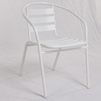 China Cooling Single Aluminum Slats Powder Coated Stacking Dining Chair for sale