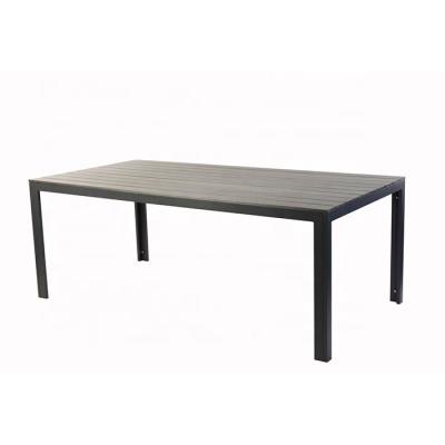 China FASHIONABLE GARDEN FURNITURE ALUMINUM PLASTIC WOODEN PICNIC DINING TABLE for sale