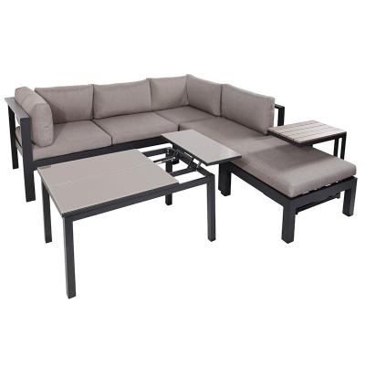 China Durable Outdoor Aluminum Sofa Table Height Adjustable Garden Sofas Set for sale