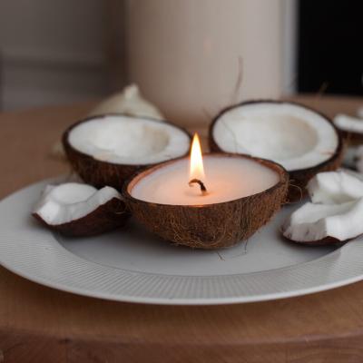 China High Quality Popular Customized Coconut Private Label Coconut Candle Home Strong Smell Decoration Strong Wedding Bowl For Candle for sale