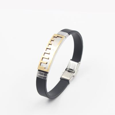 China DTINA Fashionable Men's Stainless Steel Bracelet Metal Leather Bracelet for sale