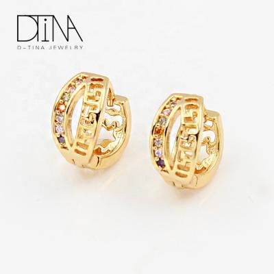 China Vintage DTINA Saudi Arabian Bridal Alloy Stud Earring Unique African Resin Gold Plated Earrings for sale