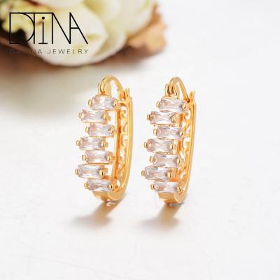 China Fashion Newly Designed Platinum Plating Color Stones Women Earrings for sale