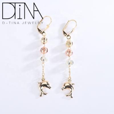 China Dolphin Non Allergic Drop Earrings Long Rosary DTINA Tricolor Earrings for sale