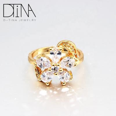 China Fashion ring the latest unique design gold ring fashion girl's white zircon ring for sale