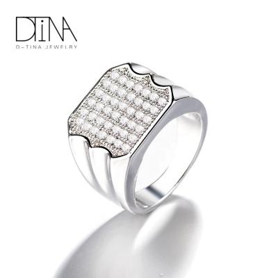 China ALLOY DTINA Platinum Plated 18k Gold Plated Ring Men's Ring Micro Gemstone Ring for sale