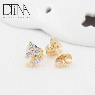 China Colorful Stone Tree of Life Stud Earrings DTINA Leaf Stud Earrings Shape Multi Stud Earrings Zircon Wholesale Price for sale