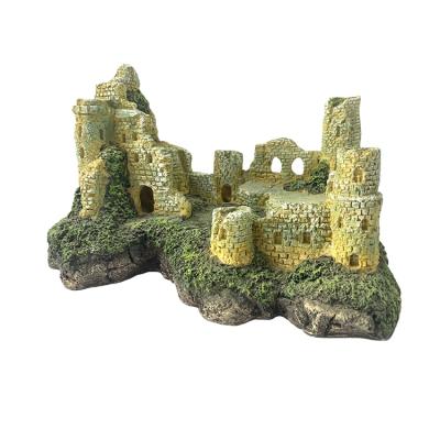 China Viable Wholesale Aquarium Artificial Resin Castle Craft Ancient Old-fashioned Props for sale