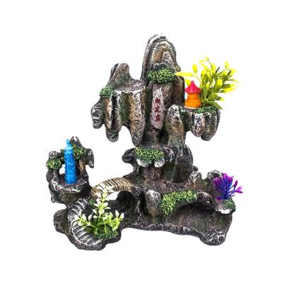 China Hot Selling Viable Artificial Fish Tank Decoration Resin Rock Garden Ornaments for sale