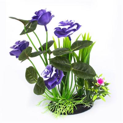 China China Aquarium Factory Supplies Sustainable Aquarium Landscaping Plastic Artificial Flower Ornament for sale