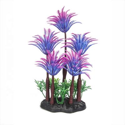 China Viable Wholesale Aquarium Ornaments Aquarium Plastic Simulation Tree Plants Tropical Decoration for sale