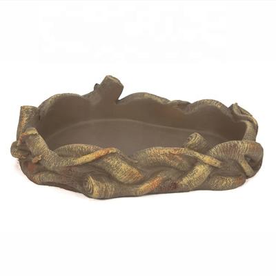 China New Design Reptile Resin Sustainable Drinking Water Bowl Feeding Food Dish For Frog Amphibians for sale