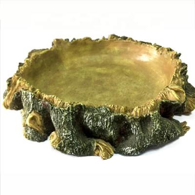 China Viable Wholesale Reptile Dish Products Resin Reptile Feeding Bowl Feeder For Turtle for sale