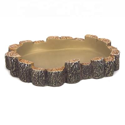 China Viable Wholesale Resin Turtle Corner Plant Bowl Reptile Feeder Feeding Ornaments for sale