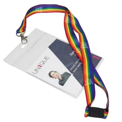 China Colorful Decoration Exhibition Lanyard With Identification Promotional Sublimated Printed Badge Holder for sale