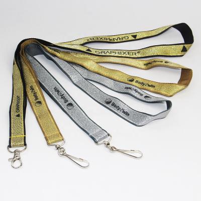 China fashion factory wholesale gold silver glitter lanyard with your logo design for sale