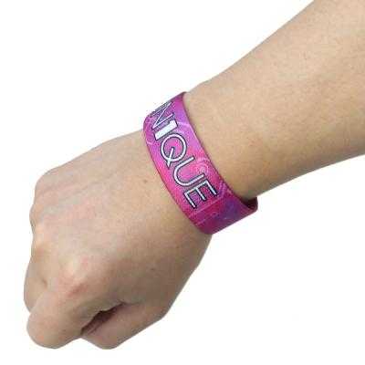 China High grade quality custom logo personalized full color printing elastic fabric sport wristband for event for sale