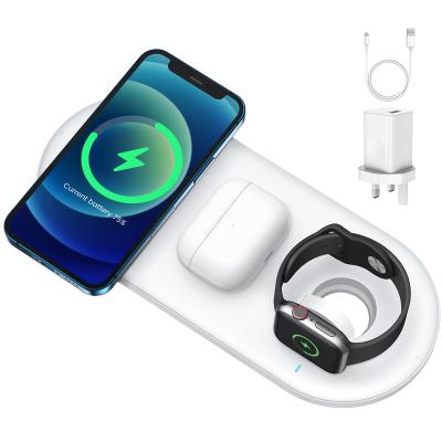 China Mobile phone wireless charger 3 in 1 charging station (with plug and data cable) 2021 new arrival hot sale on amazon 20w fast charger for sale