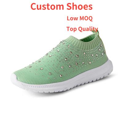 China Cushioning Factory Wholesale Diamond Socks Shoes Women 2022 Factory Custom Shoe Manufacturer Plus Size Sneaker Shoes China for sale