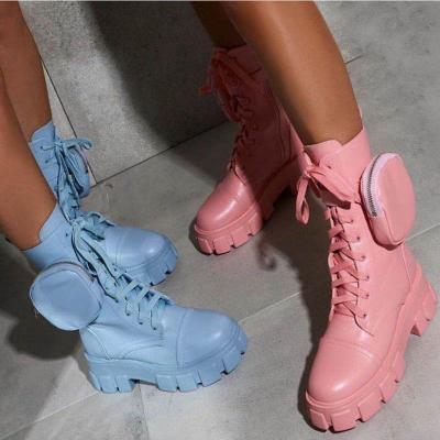 China Fashion Trend Color Martin Boots New For Fashionable Ladies Women's Boots 2022 Platform PU Shoes For Women's Pocket Boots Women's Shoes for sale