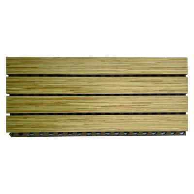 China Sound Abosorbing Hanlan Grooved Design Interior Wall Acoustic Wood Sound Proofing Panels For Auditorium for sale