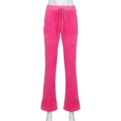 China new Anti-wrinkle woman ladies corduroy flared long pants trousers for women for sale