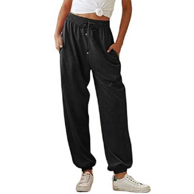 China Autumn Fashion Long Loose Drawstring Anti-wrinkle Jogger Pants High Waist Hip Hop Women Wide Leg Harem Pants for sale