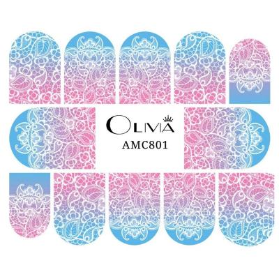 China Super Flexible Wholesale Non-Toxic Lace Water Decals Nail Wraps for sale