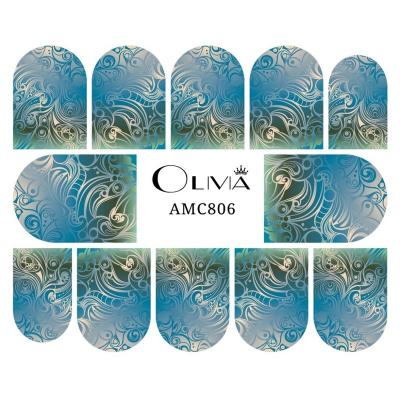 China Fashion Water Swirl Super Flexible Hot Feel Design Diy Decals Paper For Nail Salon for sale