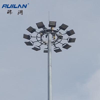 China High Luminous/Supporting High System Stadium Mast Light Pole Lighting Base Design High Lifting Pole for sale