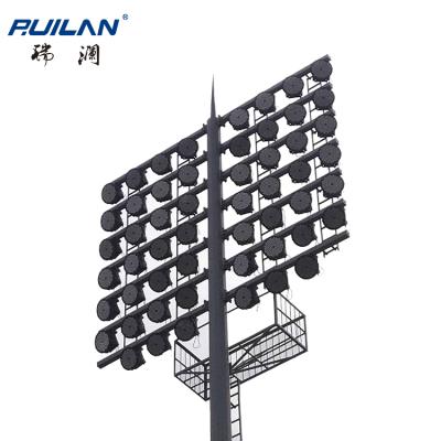 China Ruilan System Stadium Luminous/Supporting High Mast Lifting Lighting Pole High Drawing 15m To 18m High Mast Street Light Steel Pole for sale