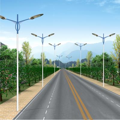 China singal pole 6m street road square roach arm lamp post double 8m 10m 12m for sale