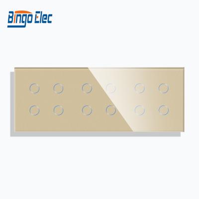 China Smart Touch Switch Bingoelec WiFi Touch Switch, 4 Gang+4 Gang+4 Strip Lamp Switch, Tempered Glass Panel Gold for sale