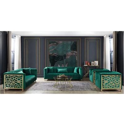 China Modern Design Adjustable Living Room Furniture Modern Design Sectional Green Velvet Sofa (Other) for sale