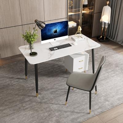 China Other Nordic Luxury Marble Computer Desk Modern Simple Office Home Office Desk / Office Stainless Steel Office Executive Table for sale