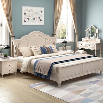 China Easy Assemble Drawer Bed 1.8m Master Princess 1.5 Twin Solid Wood American Solid Wood Ivory White White Bed for sale