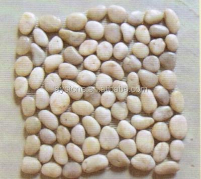 China Paving the back net white pebble stone decoration pebbles wholesale price for sale