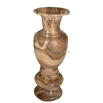 China Cheap Natural Jade Stone Rustic Flower Vases Long Tall for sale