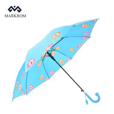 China Feature Traditional Straight Umbrella Plastic Curved Automatic Open Printing Child Umbrella Custom Umbrella for sale